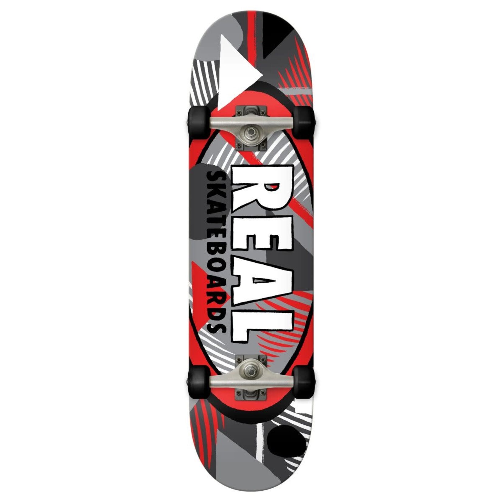 Real Skateboards Real - Hatched Oval Red Complete - 8" x 31.8" x 14.25"