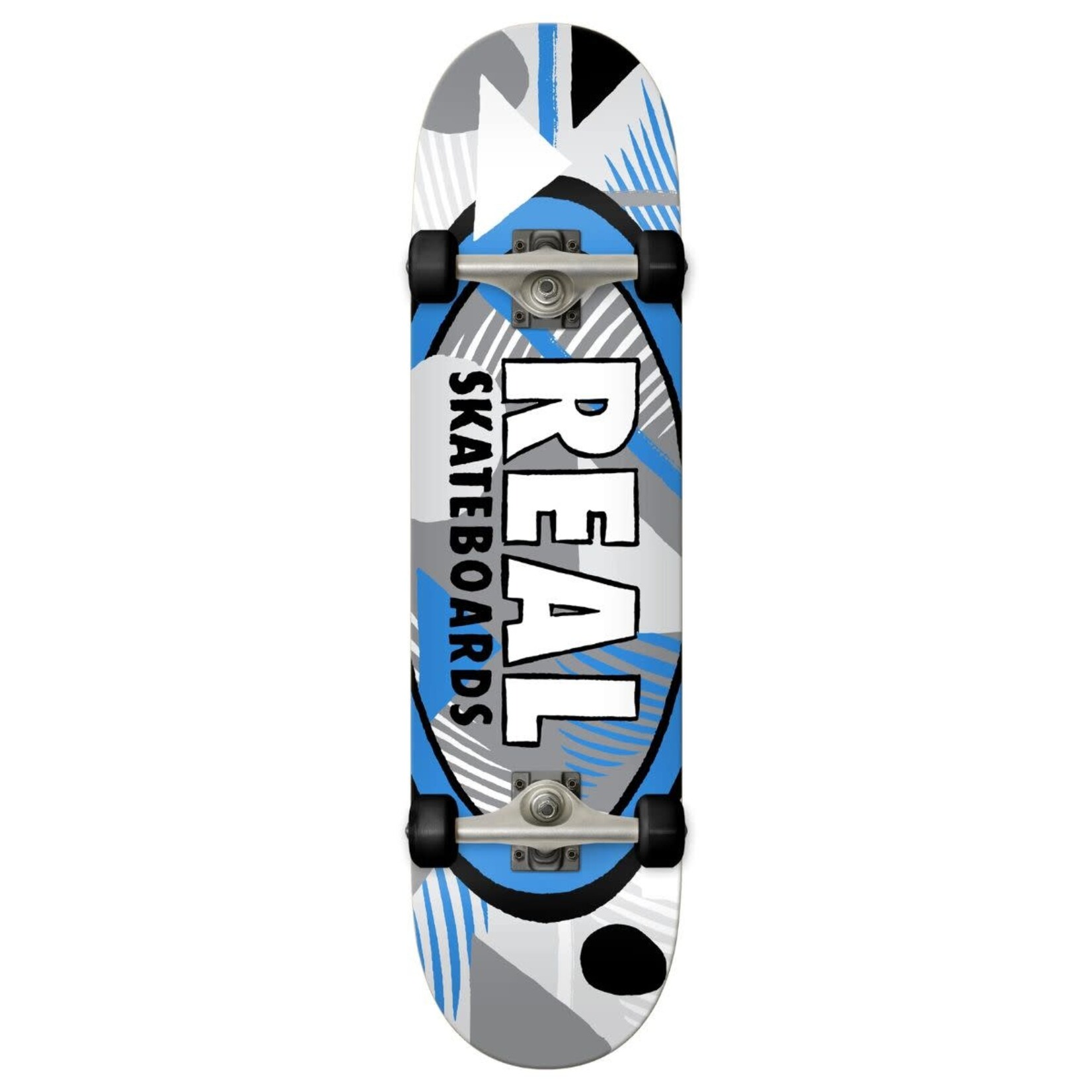 Real Skateboards Real - Hatched Oval Blue Complete - 7.3" x 29.3" x 13"