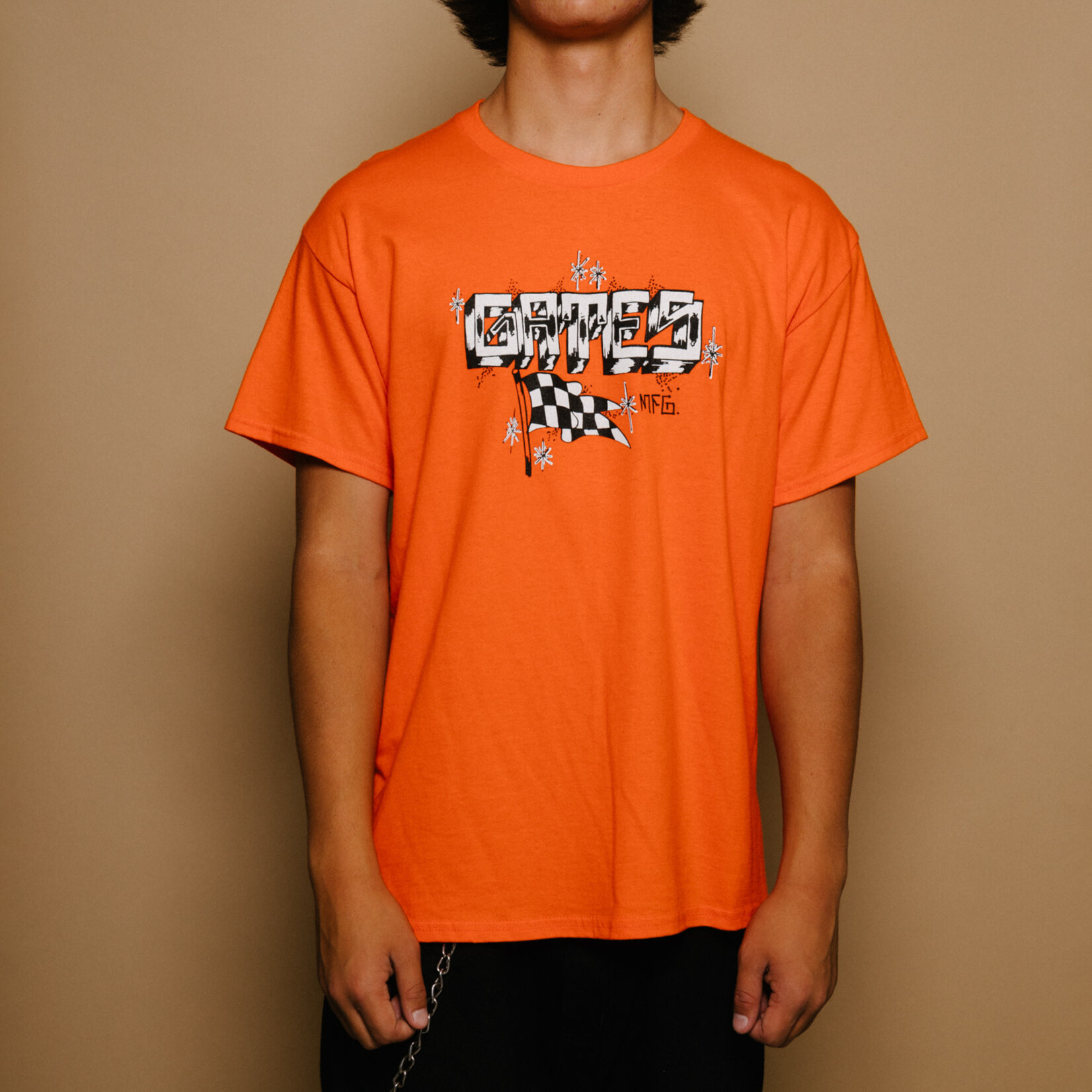 Gates Mfg Gates Mfg. Checker Flag Classic Tee- Orange