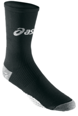 ASICS This sock's integrated mesh fabric adds cushioning in the heel & forefoot, & provides muscle support to the lower leg, thus optimizing performance.