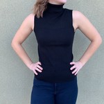 Molly Bracken Black Knit Camisole With Lace V Neck  Detail