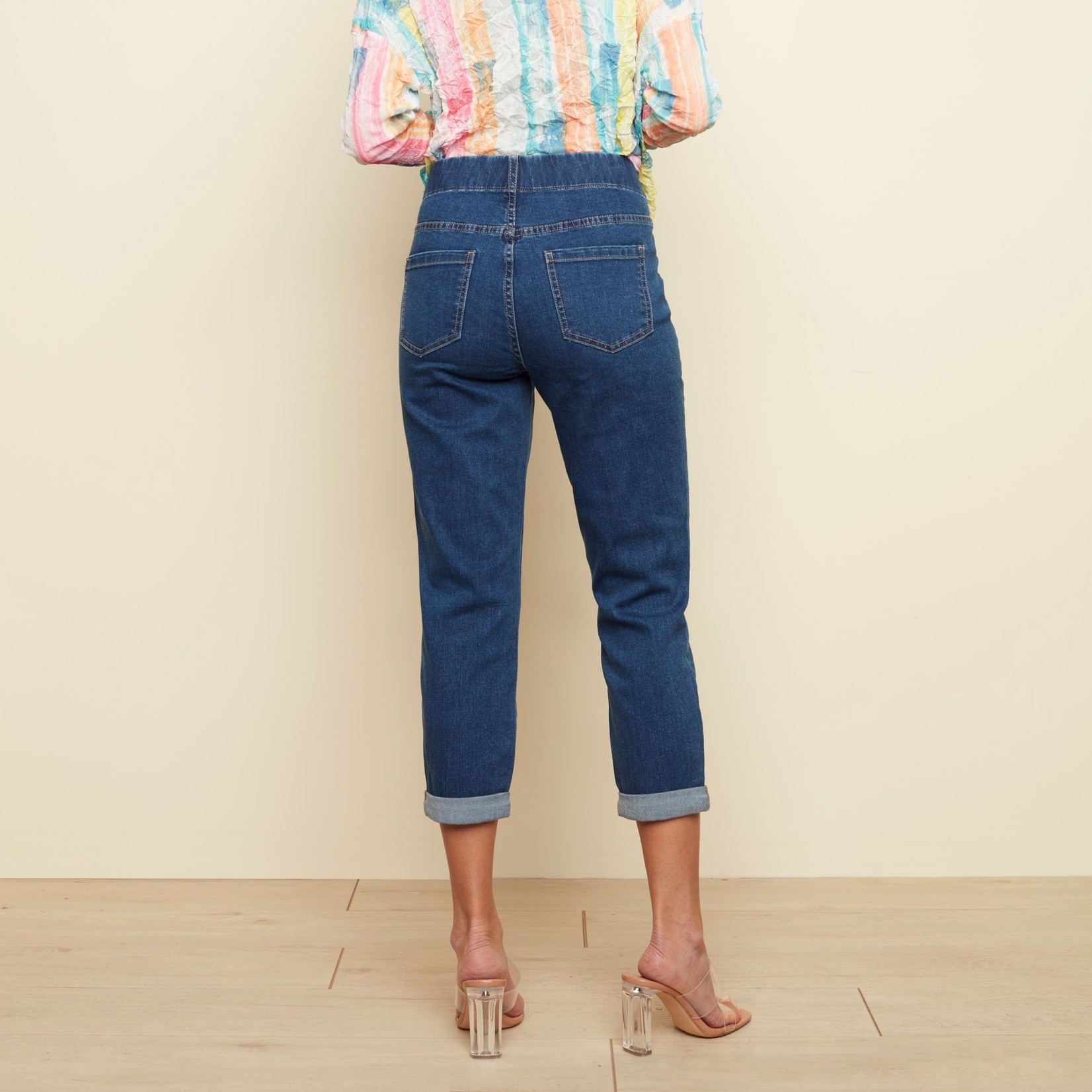 Charlie B Cropped Pull-On Jean with Cuff