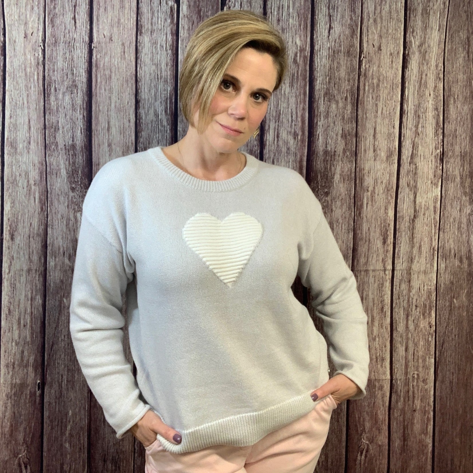 Simpli Zen 100% Cotton Sweater W Heart