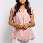 Made In Italy Linen V-neck Top
