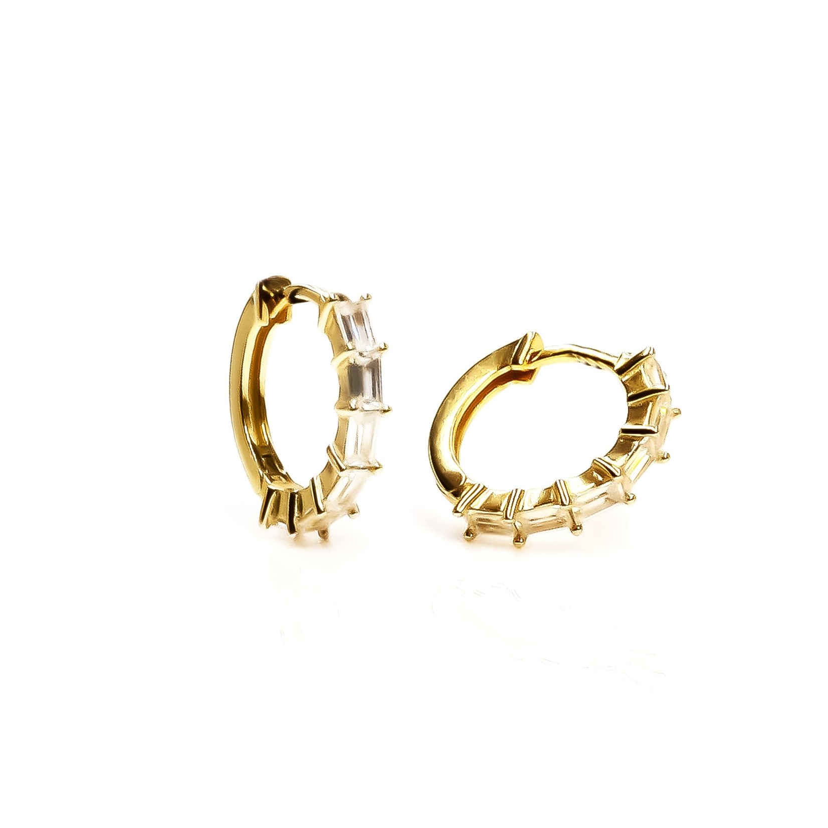 eLiasz and eLLa "Romantic" CZ Hoop Earrings in Gold