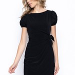 Picadilly Puff Sleeve Side Draped Dress