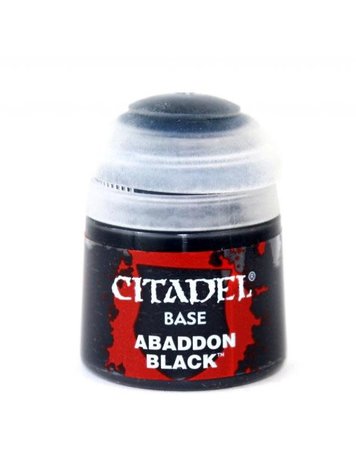 GAMES WORKSHOP CITADEL PAINT BASE ABADDON BLACK 12ML