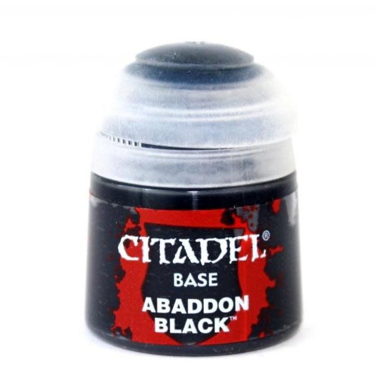 GAMES WORKSHOP CITADEL PAINT BASE ABADDON BLACK 12ML