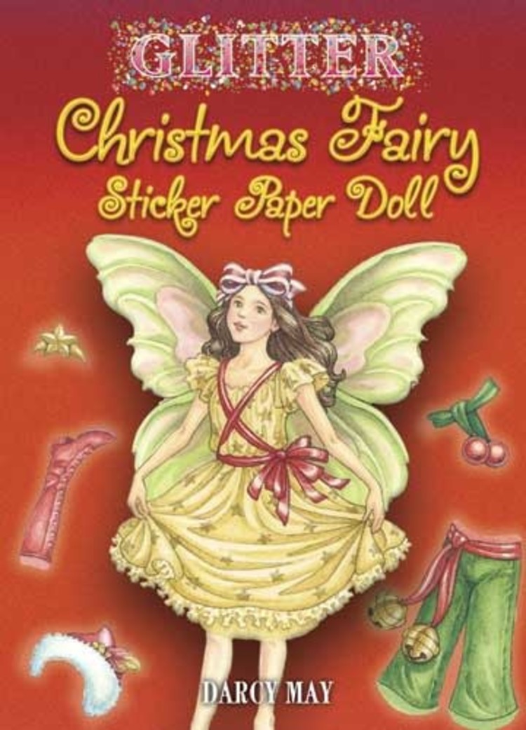 DOVER PUBLICATIONS GLITTER CHRISTMAS FAIRY STICKER PAPER DOLL