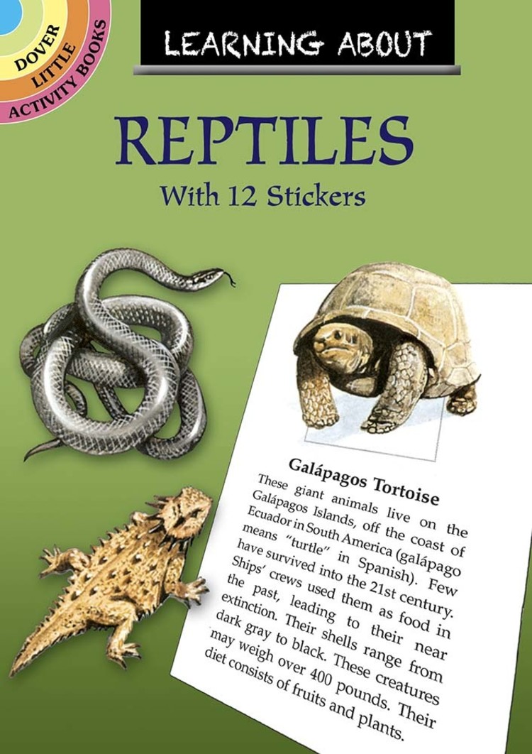 DOVER PUBLICATIONS LEARNING ABOUT REPTILES STICKER BOOK
