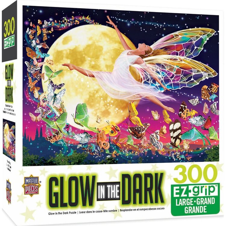 MASTERPIECES PUZZLE COMPANY MOON FAIRY GLOW IN THE DARK 300 PIECE PUZZLE