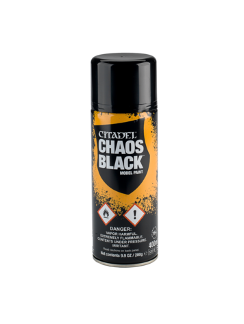 GAMES WORKSHOP CITADEL COLOUR CHAOS BLACK SPRAY 400ML