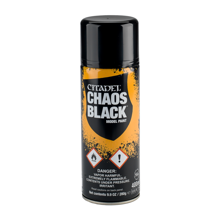GAMES WORKSHOP CITADEL COLOUR CHAOS BLACK SPRAY 400ML