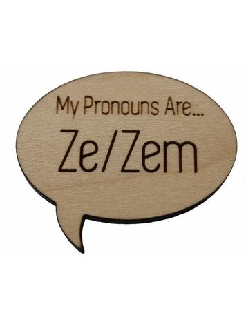 FOAM BRAIN GAMES FOAM BRAIN GAMES PRONOUN PINS SPEECH BUBBLE - ZE/ZEM