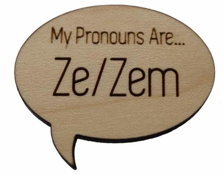 FOAM BRAIN GAMES FOAM BRAIN GAMES PRONOUN PINS SPEECH BUBBLE - ZE/ZEM