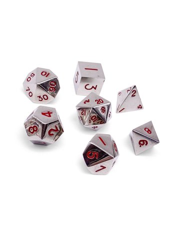 NORSE FOUNDRY LYCHANTHROPE SILVER METAL DICE SET