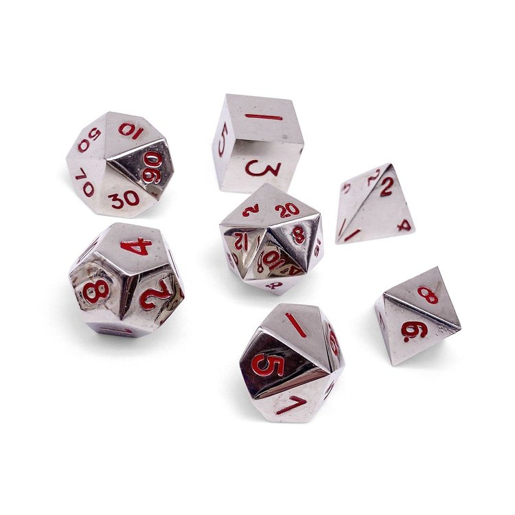 NORSE FOUNDRY LYCHANTHROPE SILVER METAL DICE SET