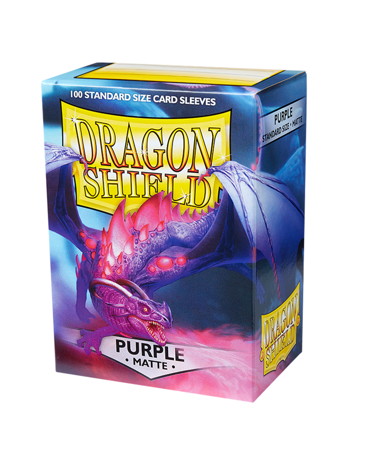 FANTASY FLIGHT GAMES DRAGON SHIELD 100 CT SLEEVES MATTE PURPLE