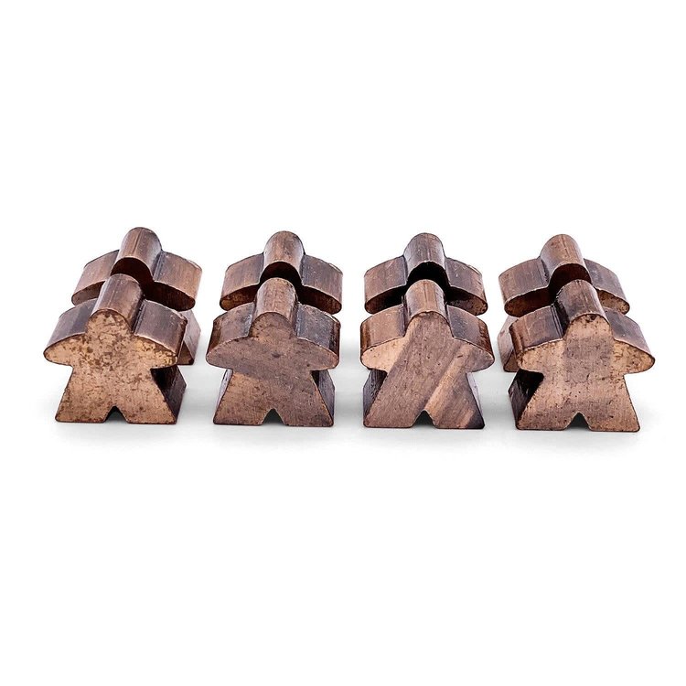 NORSE FOUNDRY 8 PACK OF METAL MEEPLES (ANTIQUE COPPER METAL)
