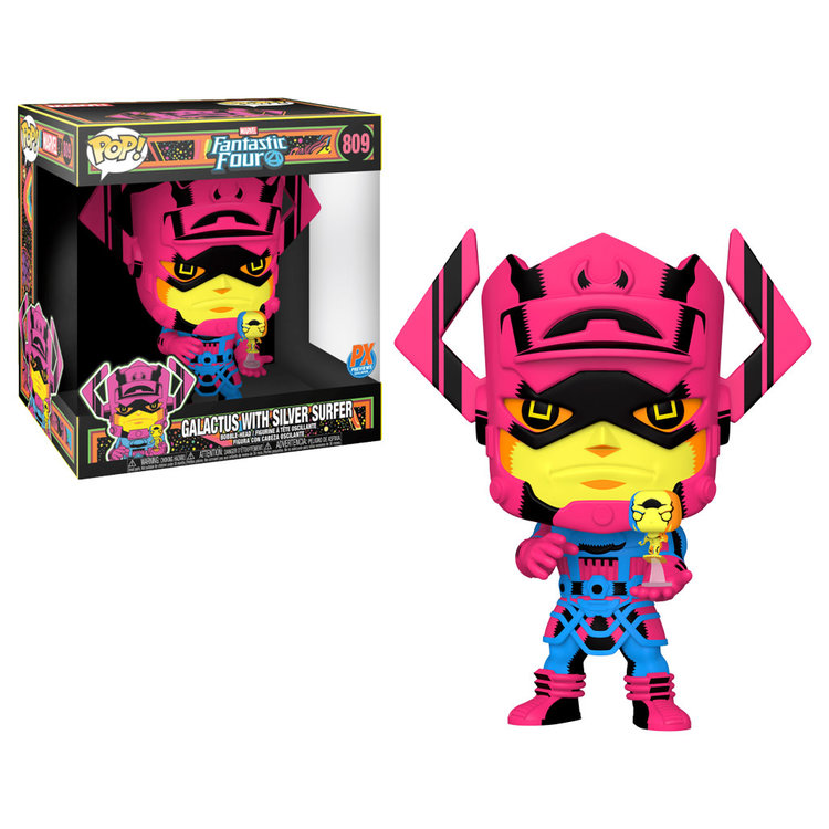 FUNKO POP JUMBO MARVEL GALACTUS W/SURFER PX BLK LT 10IN FIG