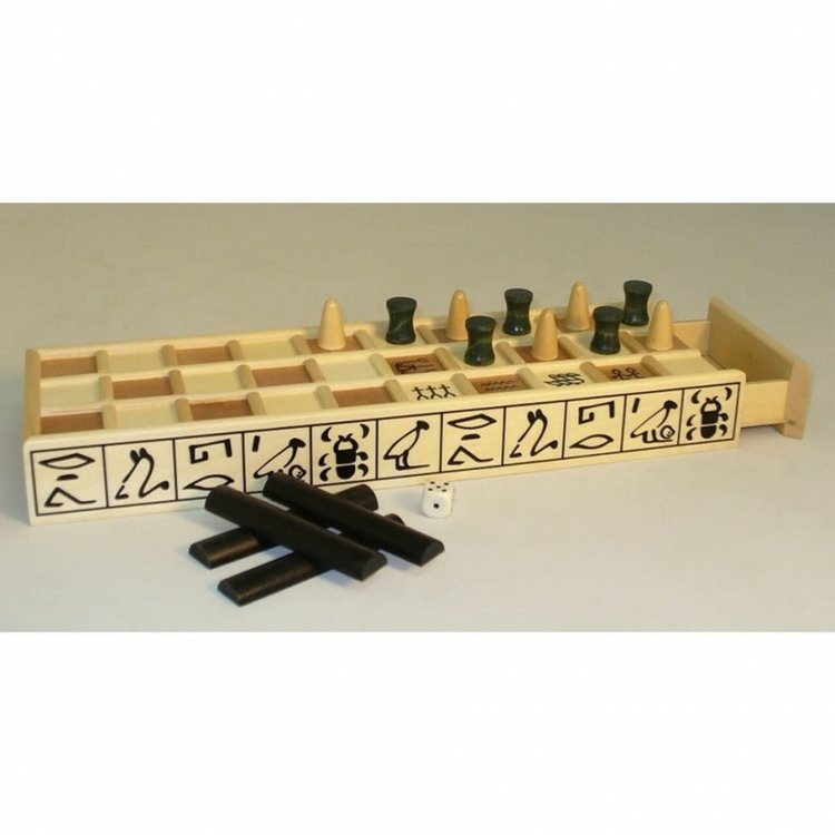 SENET, WOOD STRATEGY GAME 16.25X5X2