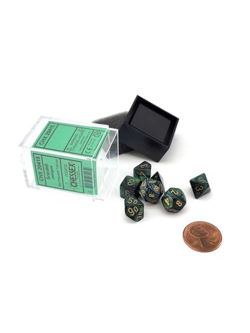 CHESSEX CHX 20415 SCARAB JADE/GOLD MINI POLY 7PC DICE SET
