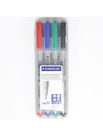 4 PK LUMOCOLOR NON-PERMANENT MARKER SET (WATER SOLUBLE)