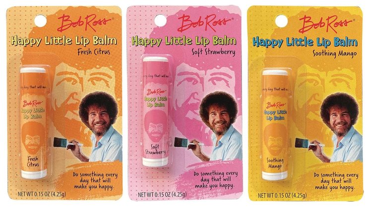 BOSTON AMERICA CORP. BOB ROSS HAPPY LITTLE LIP BALM SOFT STRAWBERRY