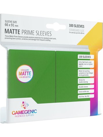 GAMEGENIC GAMEGENIC MATTE PRIME SLEEVES GREEN 100 CT