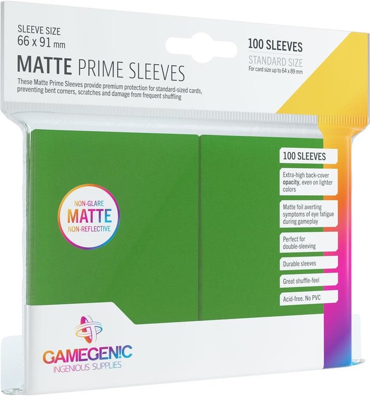 GAMEGENIC GAMEGENIC MATTE PRIME SLEEVES GREEN 100 CT