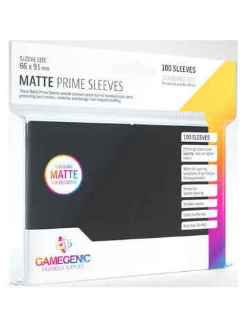 GAMEGENIC GAMEGENIC MATTE PRIME SLEEVES BLACK 100 CT