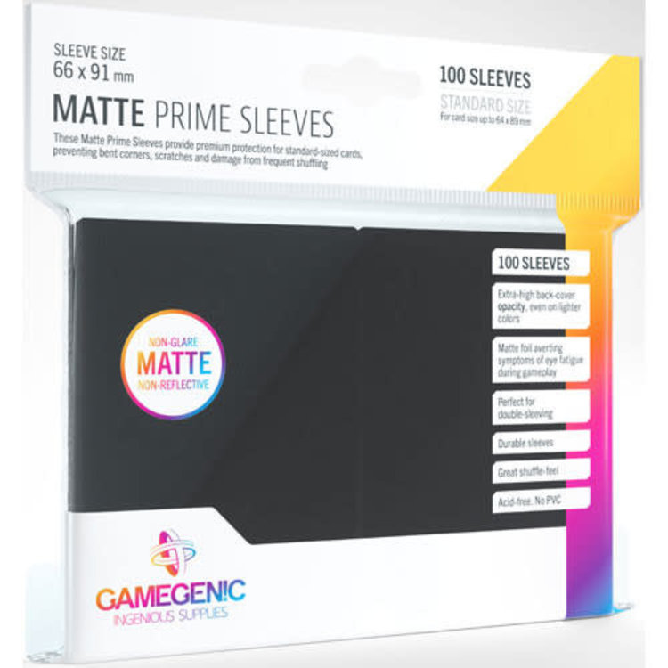 GAMEGENIC GAMEGENIC MATTE PRIME SLEEVES BLACK 100 CT
