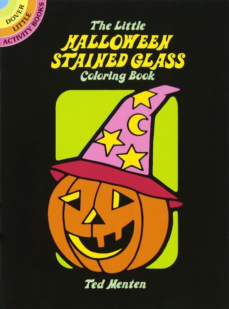 DOVER PUBLICATIONS THE LITTLE HALLOWEEN STAINED GLASS COLORING BOOK