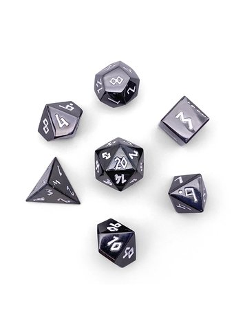 NORSE FOUNDRY DROW BLACK PEBBLE POLY DICE SET