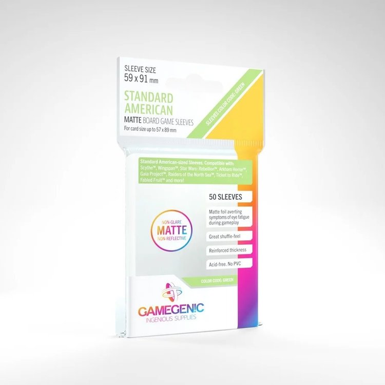 GAMEGENIC GAMEGENIC MATTE SLEEVES STANDARD AMERICAN 50 CT