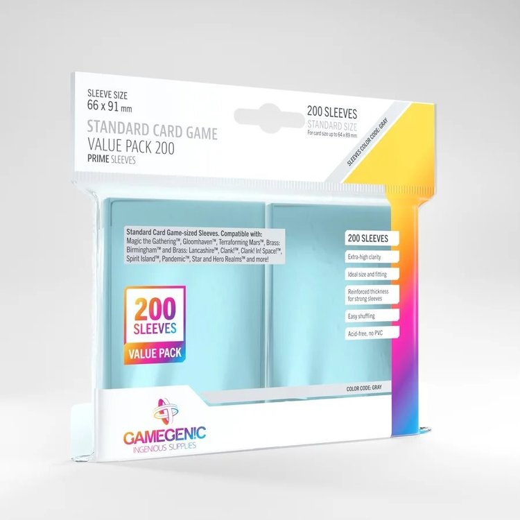 GAMEGENIC GAMEGENIC STANDARD PRIME SLEEVES - 200 CT VALUE PACK