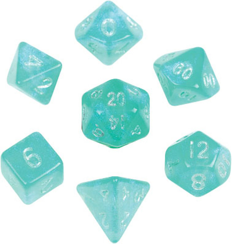 MDG MDG MINI POLYHEDRAL DICE SET: STARDUST TEAL