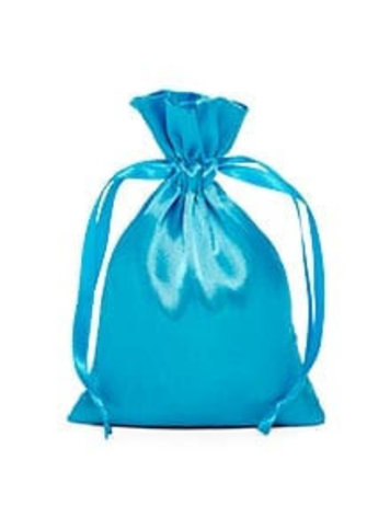 6 X 9 TURQUOISE SATIN DICE POUCH