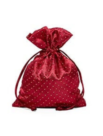 6 X 9 BURGUNDY SATIN PEARL DICE BAG