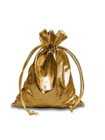 6 X 10 GOLD METALLIC DICE BAG