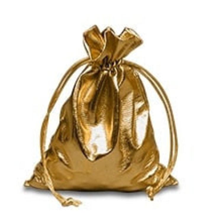 6 X 10 GOLD METALLIC DICE BAG