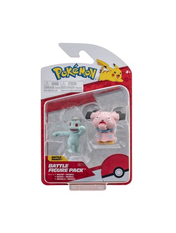 JAZWARES POKEMON 2-3" BATTLE FIGURE - MACHOP + SNUBBULL