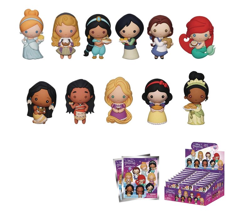 MONOGRAM PRODUCTS DISNEY S44 PRINCESSES W/FOOD 3D FOAM BAG CLIP BMB