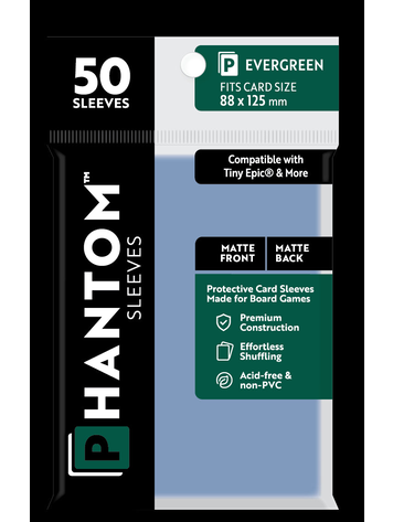 PHANTOM SLEEVES EVERGREEN SIZE (88MM X 125MM) MATTE 50CT