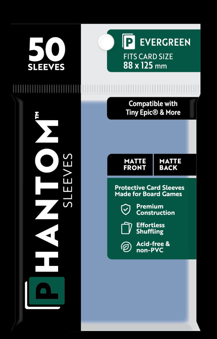PHANTOM SLEEVES EVERGREEN SIZE (88MM X 125MM) MATTE 50CT