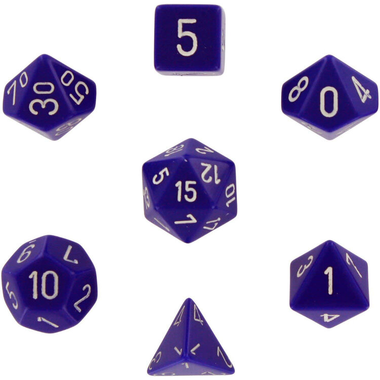 CHESSEX CHX 25407 7 PC POLY DICE SET PURPLE W/ WHITE