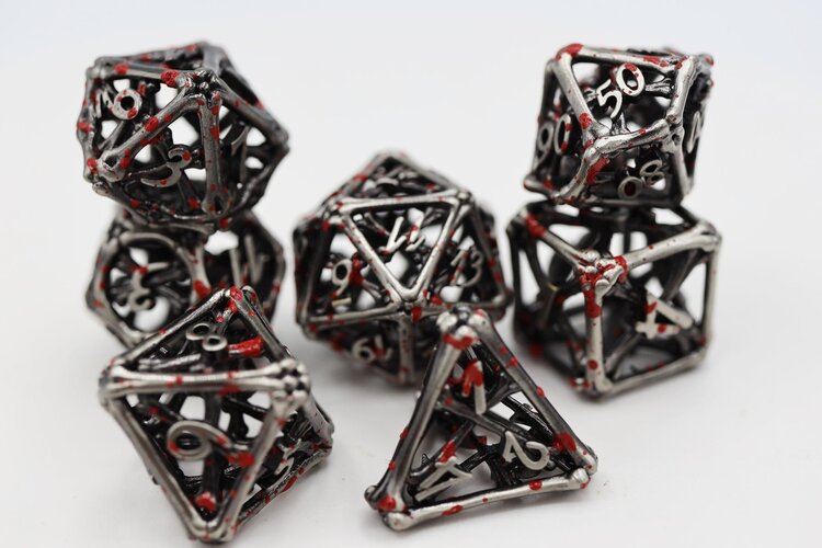 FOAM BRAIN GAMES VAMPIRE BONES RPG HOLLOW METAL DICE SET