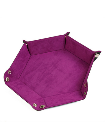 FOAM BRAIN GAMES LEATHERETTE & VELVET DICE TRAY - MAGENTA HEX