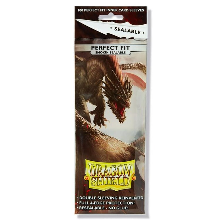 DRAGON SHIELD DRAGON SHIELD PERFECT FIT 100 CT SLEEVES SEALABLE SMOKE