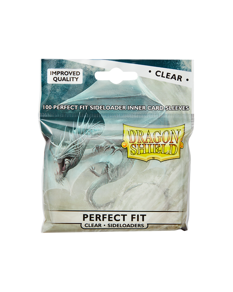DRAGON SHIELD DRAGON SHIELD PERFECT FIT 100 CT SLEEVES SIDELOADERS CLEAR